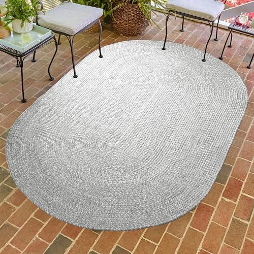 【並行輸入品】優れた編組エリアラグ ゴージャス ソフト 丈夫 リバーシブル 屋内/屋外 ビンテージ デュオトーン 5' x 8' ブルー HCI_7