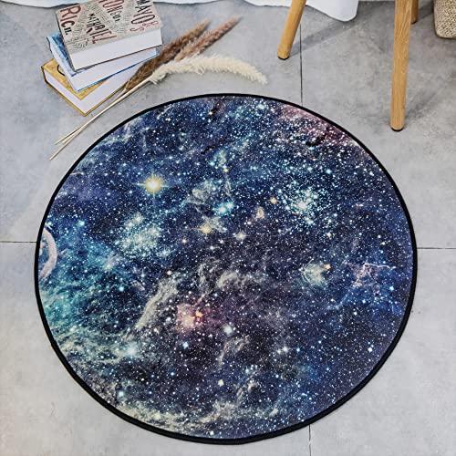 【並行輸入品】Galaxy ラウンドラグ 宇宙 星雲 星空 星空 カーペット 大型フロアマット リビングルーム 勉強 子供の寝室用 (銀河 直径_9