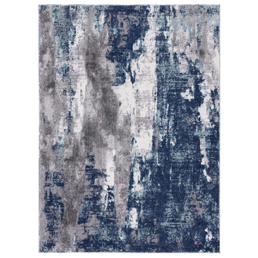 【並行輸入品】LUXE WEAVERS Euston Collection D.Blue L.Blue 5x7 モダン抽象エリアラグ LUXE_3