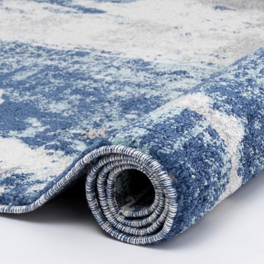 【並行輸入品】LUXE WEAVERS Euston Collection D.Blue L.Blue 5x7 モダン抽象エリアラグ LUXE_9