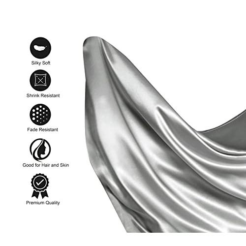【並行輸入品】Lanest Housing シルクサテンシーツ、キングサイズベッドセット、深いポケット付き、冷却ソフトで低刺激性 キング ライト_6