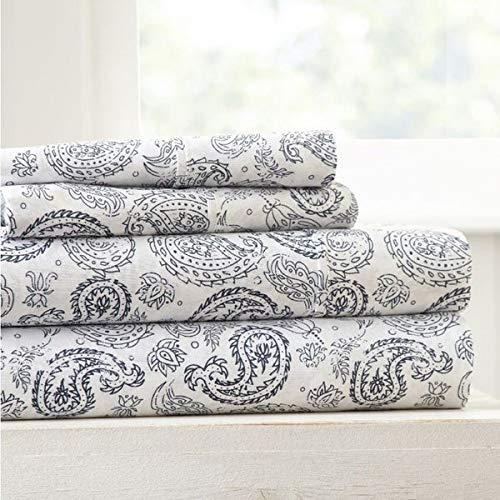 【並行輸入品】 4 Piece Queen Casual Premium Coarse Paisley Design Printed Bed S_2