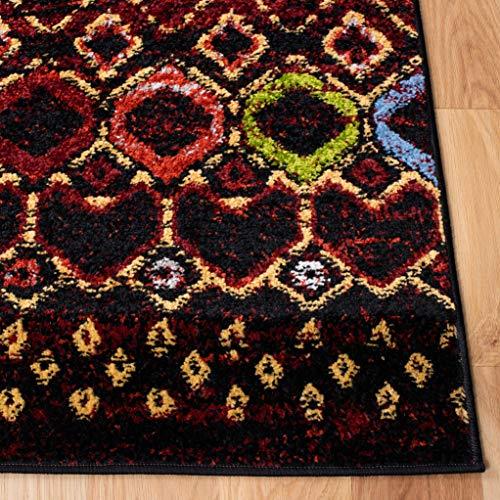 【並行輸入品】 SAFAVIEH Amsterdam Collection Area Rug 3' Square， Black & Mult