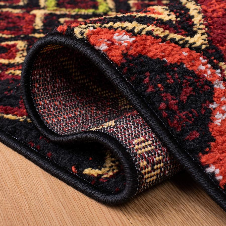 【並行輸入品】 SAFAVIEH Amsterdam Collection Area Rug 3' Square， Black & Mult