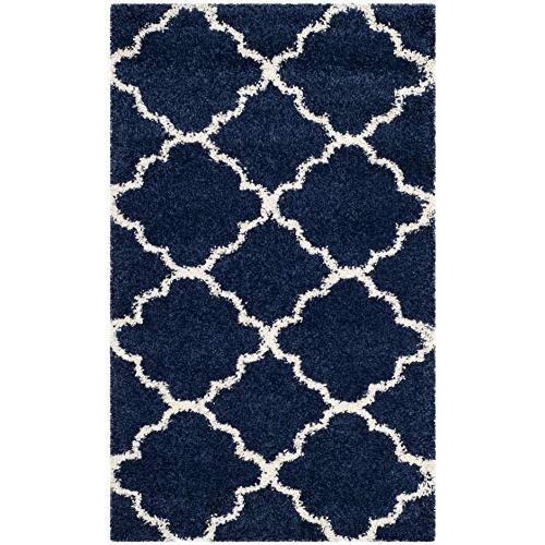 【並行輸入品】 SAFAVIEH Hudson Shag Collection Accent Rug 2' x 3'， Navy & Ivo_1