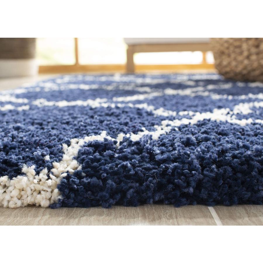 【並行輸入品】 SAFAVIEH Hudson Shag Collection Accent Rug 2' x 3'， Navy & Ivo_6