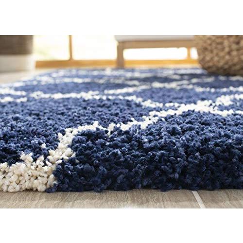 【並行輸入品】 SAFAVIEH Hudson Shag Collection Accent Rug 2' x 3'， Navy & Ivo_7