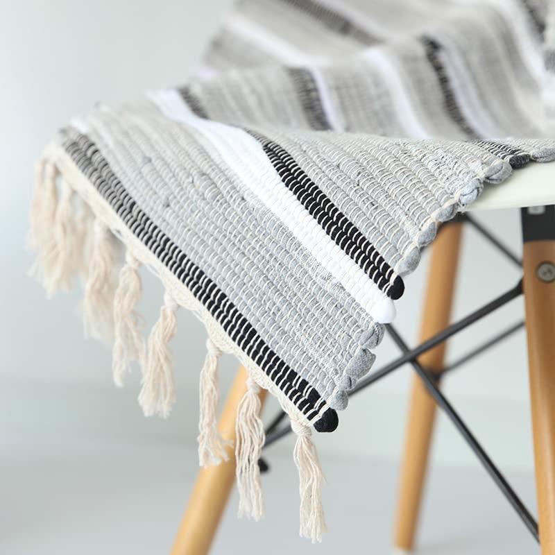 【並行輸入品】 SERENITA Chindi Rug Reversible Rag Cotton Hand Woven Throw Area