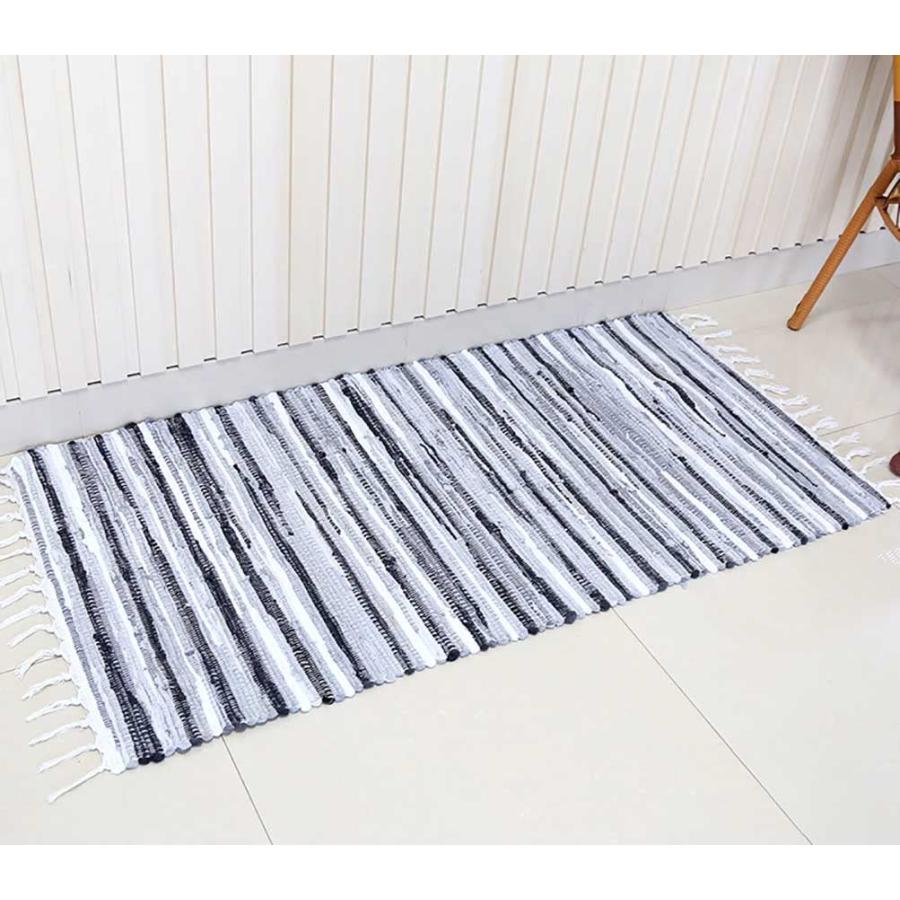 【並行輸入品】 SERENITA Chindi Rug Reversible Rag Cotton Hand Woven Throw Area