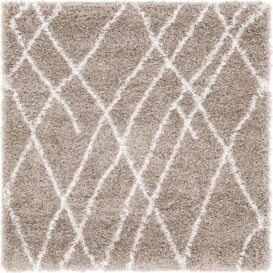 【並行輸入品】Rugs.com ソフトタッチ シャグコレクション スクエアラグ 4フィート スクエアカーキ シャグラグ リビングルーム キッ_3