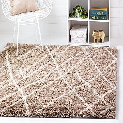【並行輸入品】Rugs.com ソフトタッチ シャグコレクション スクエアラグ 4フィート スクエアカーキ シャグラグ リビングルーム キッ_7