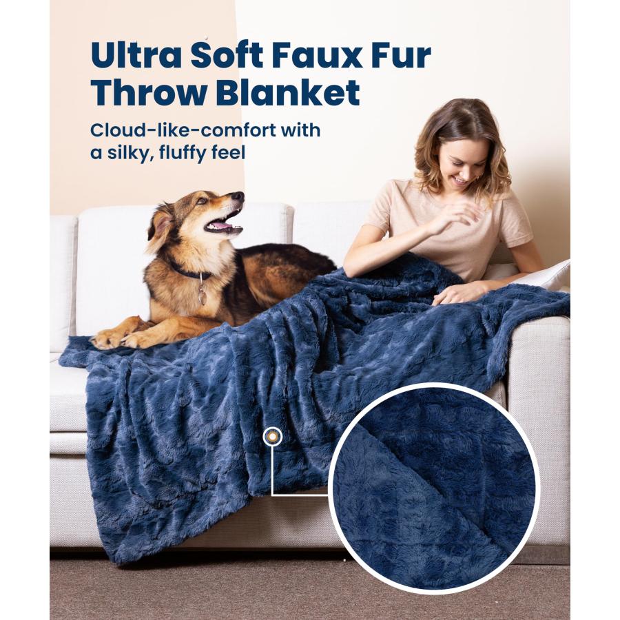 【並行輸入品】Everlasting Comfort Faux Fur Throw Blanket Soft， Fluffy， Fuzzy，