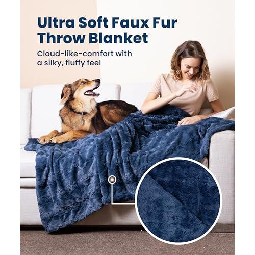 【並行輸入品】Everlasting Comfort Faux Fur Throw Blanket Soft， Fluffy， Fuzzy，
