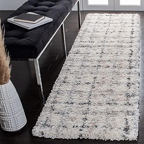 【並行輸入品】 SAFAVIEH Fontana Shag Collection Runner Rug 2'3" x 8'， Grey &_1