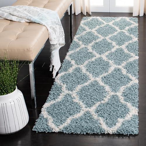 【並行輸入品】 SAFAVIEH Dallas Shag Collection Runner Rug 2'3" x 16'， Seafoam_1