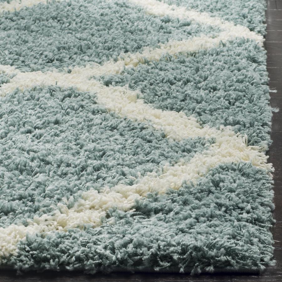 【並行輸入品】 SAFAVIEH Dallas Shag Collection Runner Rug 2'3" x 16'， Seafoam_3