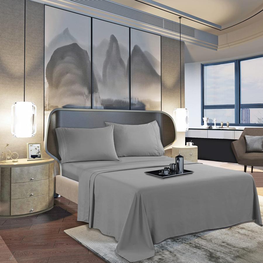 【並行輸入品】 KBC linen Full Size Sheet Set 4 Piece 100% Cotton Hotel Luxu