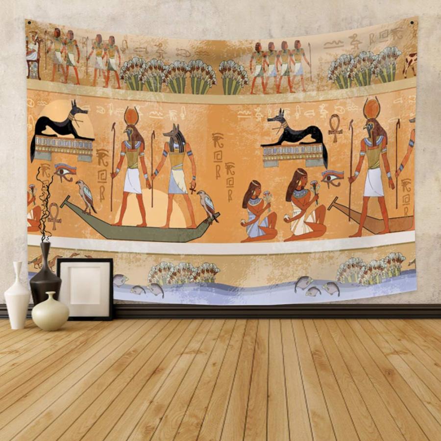 エジプト象形文字壁紙壁画 古代パピルス壁画 貼ってはがせるタイプ - 日本