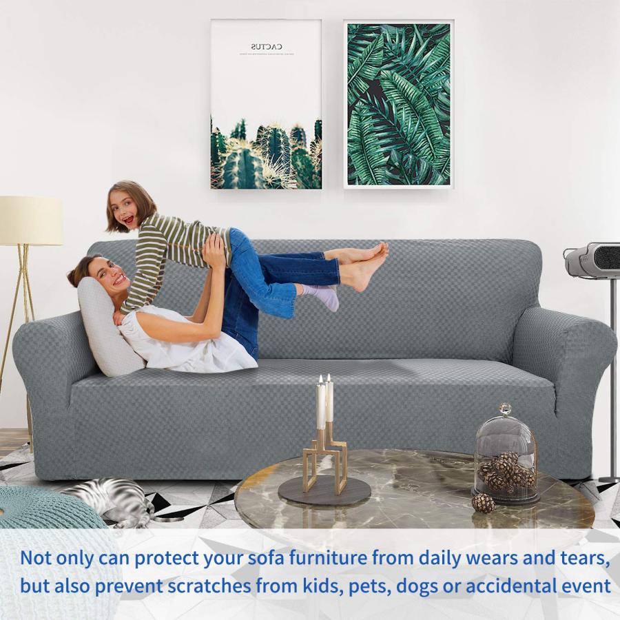 【並行輸入品】 ZNSAYOTX 1 Piece Jacquard Couch Covers for 3 Cushion Couch High_3
