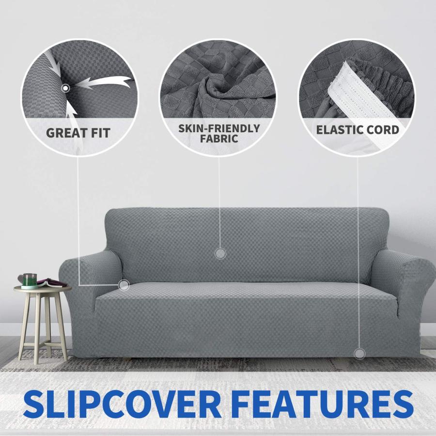 【並行輸入品】 ZNSAYOTX 1 Piece Jacquard Couch Covers for 3 Cushion Couch High_6
