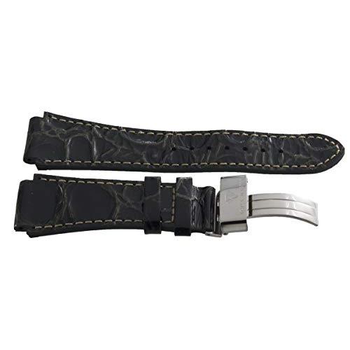 【並行輸入品】 Aqua Master 20mm Widens to 26mm Black Leather Watch Band Strap W_4