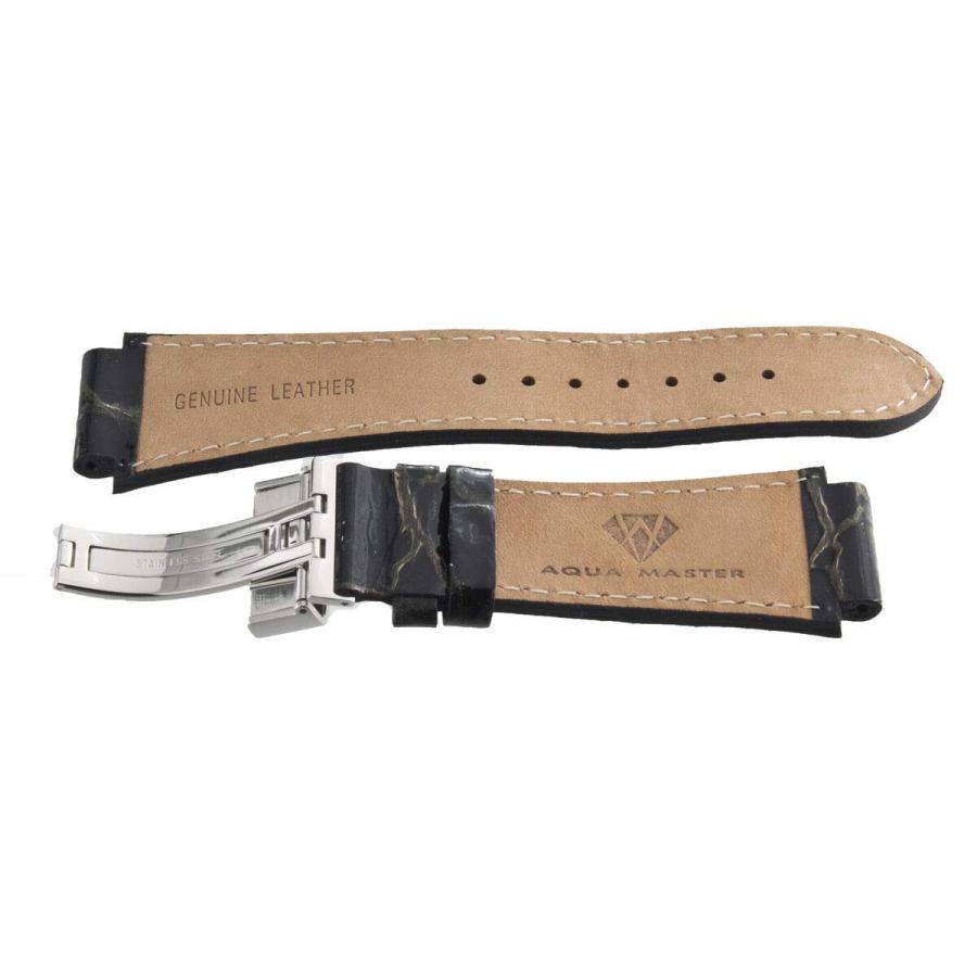 【並行輸入品】 Aqua Master 20mm Widens to 26mm Black Leather Watch Band Strap W_6