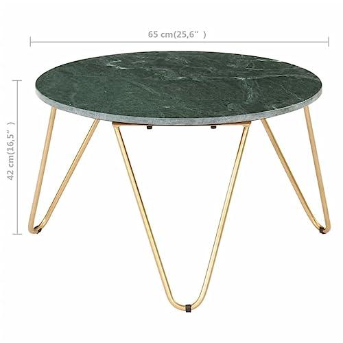 【並行輸入品】 vidaXL Coffee Table Green Real Stone Marble Texture Top， Moder_4