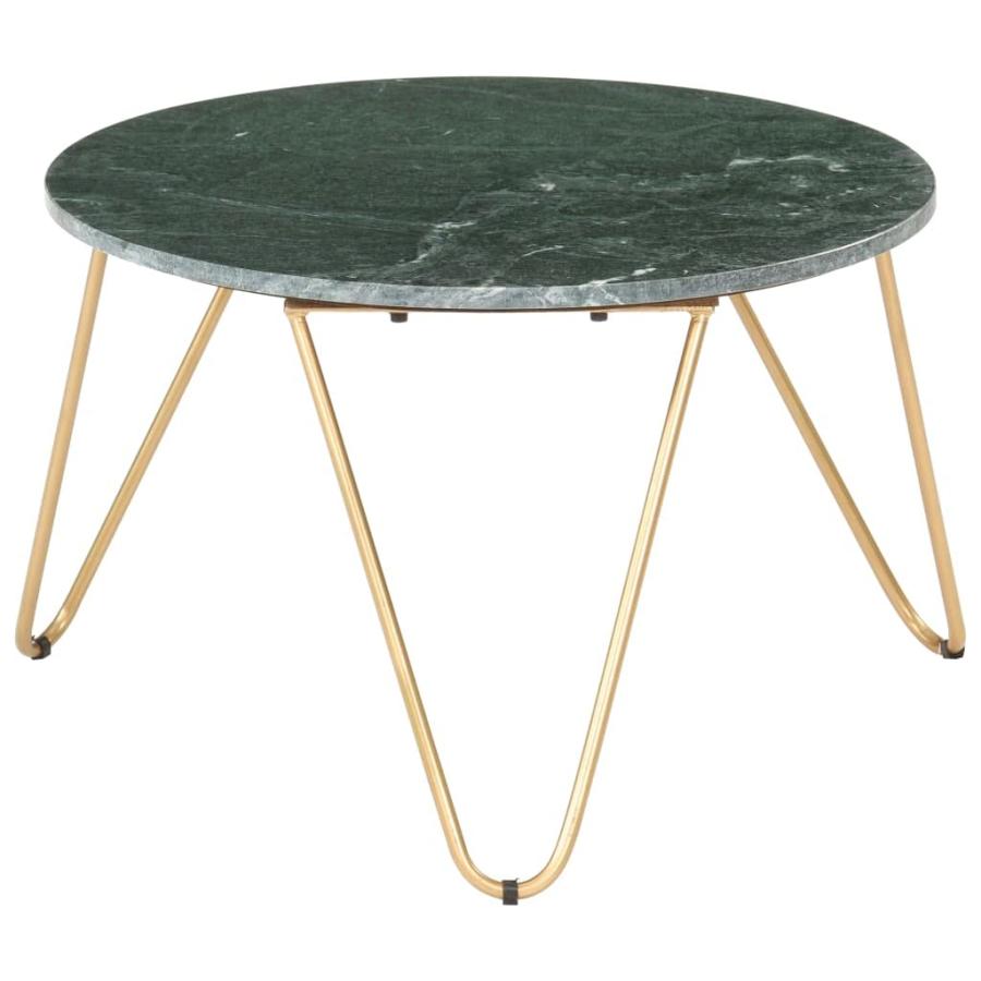 【並行輸入品】 vidaXL Coffee Table Green Real Stone Marble Texture Top， Moder_9