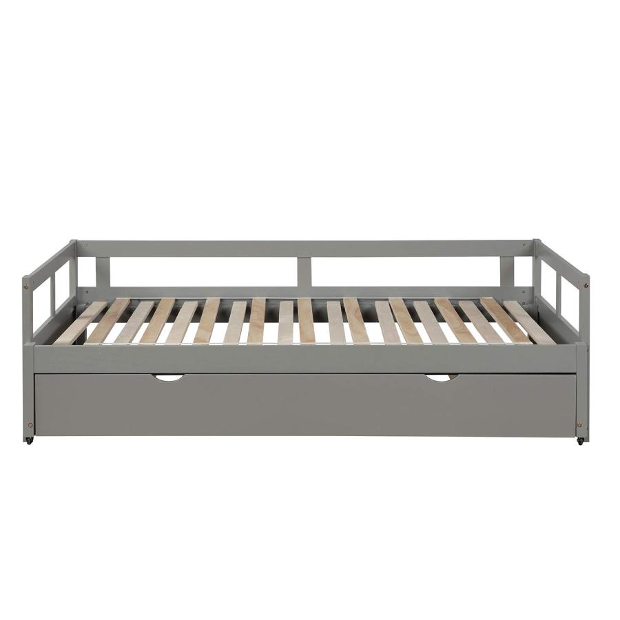 【並行輸入品】 Merax Wooden Daybed Extendable Bed with Trundle， Sofa Bed for Be_9