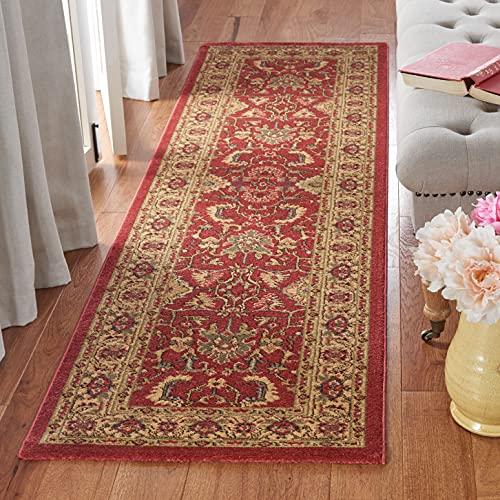 【並行輸入品】SAFAVIEH Mahal Collection ランナーラグ 2フィート2インチ x 12フィート レッド&ベージュ 伝統_1