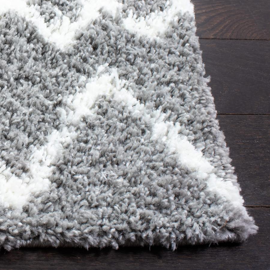 【並行輸入品】 SAFAVIEH Berber Shag Collection Area Rug 3' Square， Light Grey_3