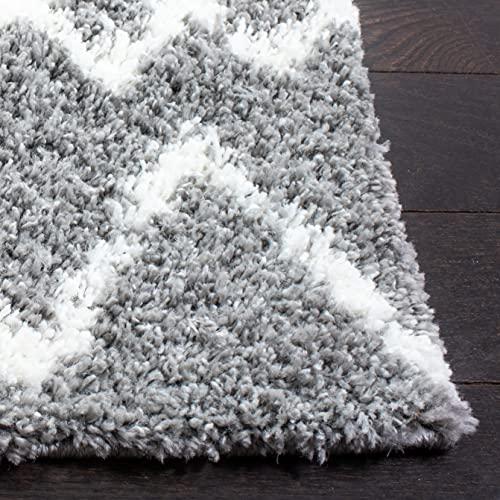 【並行輸入品】 SAFAVIEH Berber Shag Collection Area Rug 3' Square， Light Grey_4