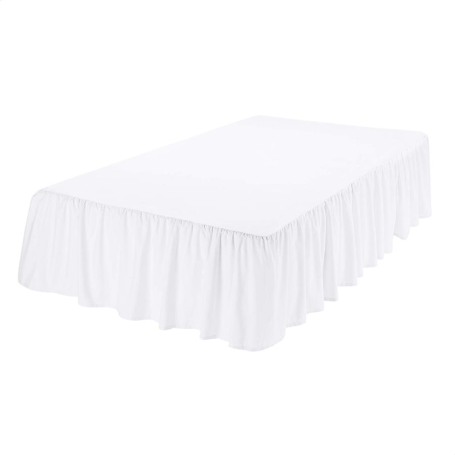 【並行輸入品】 100% Cotton Wrap Around Ruffled Bed Skirt with Adjustable Elasti