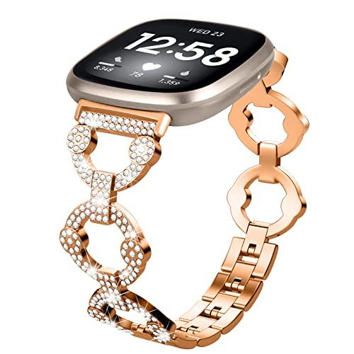 【並行輸入品】 FitTurn Bling Bands Compatible Fitbit Sense 2/Sense/Versa 4/Vers_1