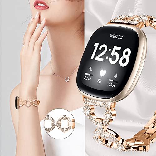 【並行輸入品】 FitTurn Bling Bands Compatible Fitbit Sense 2/Sense/Versa 4/Vers_4