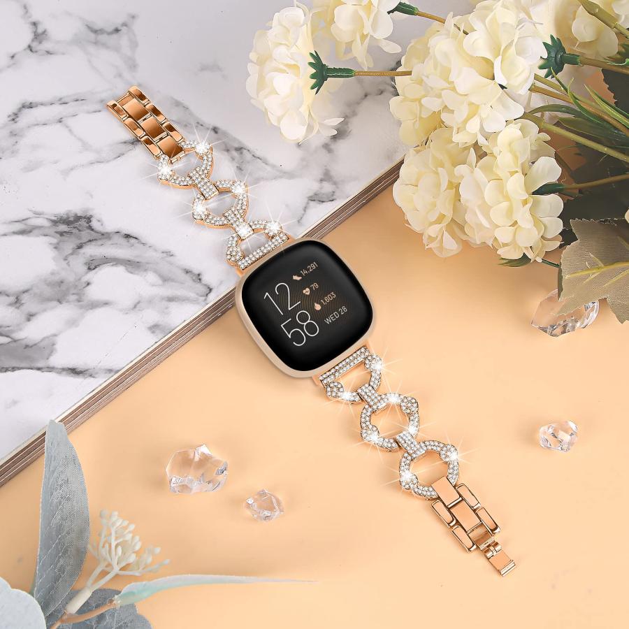 【並行輸入品】 FitTurn Bling Bands Compatible Fitbit Sense 2/Sense/Versa 4/Vers_9