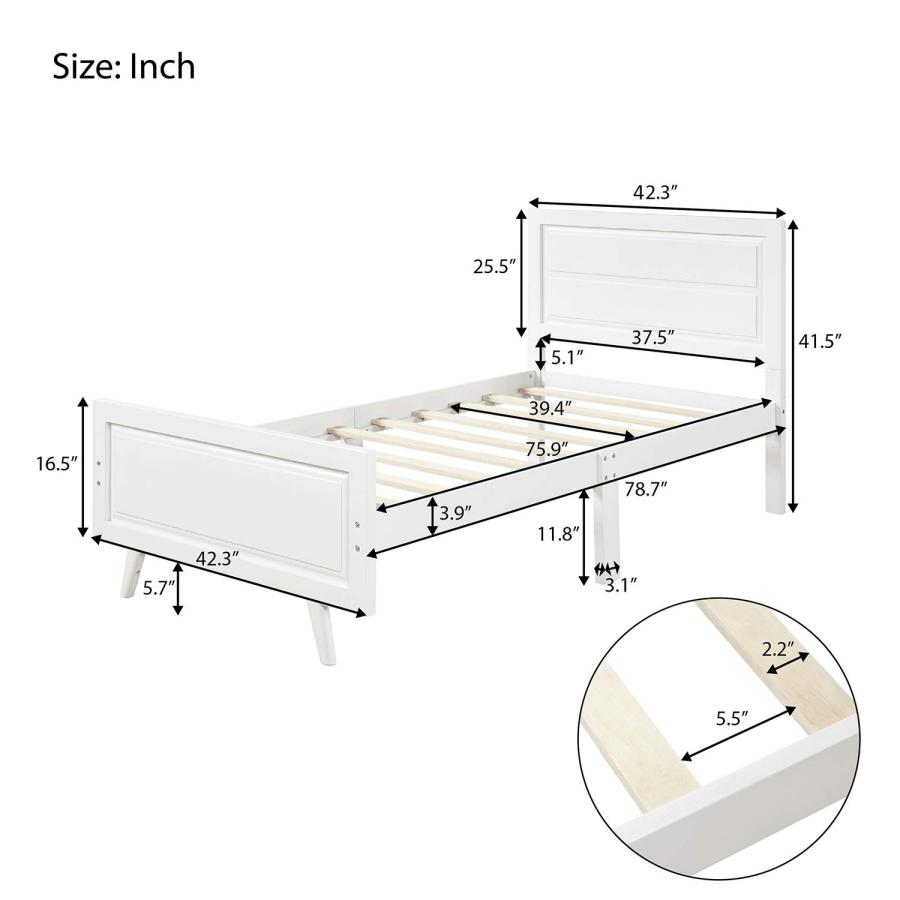【並行輸入品】 SOFTSEA Twin Size Platform Bed with Headboard and Footboard， Sol_6