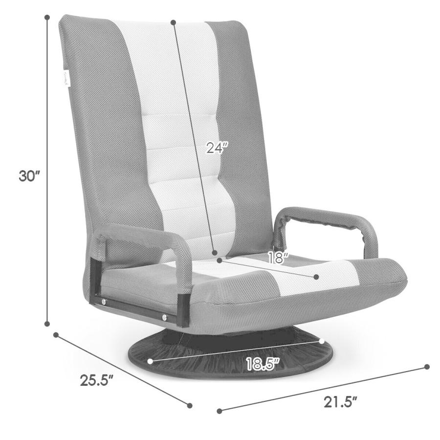 【並行輸入品】 DORTALA 360 Degree Swivel Gaming Floor Chair， 6 Position Adjusta_3