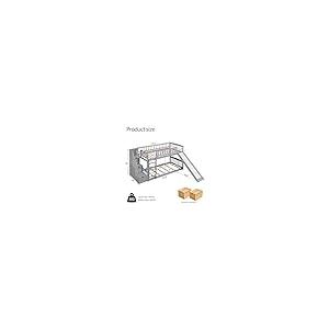 【並行輸入品】 Bellemave Twin Over Twin Bunk Beds with Slide， Low Bunk Bed Fram
