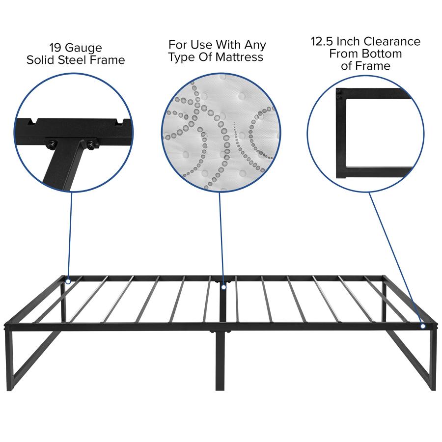 【並行輸入品】 Flash Furniture Louis 14 Inch Metal Platform Bed Frame with 12 I_6