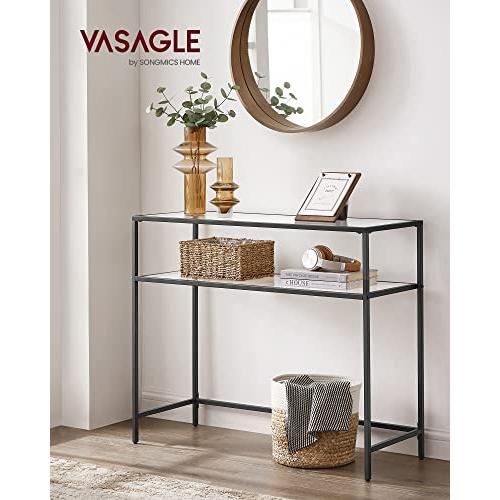 【並行輸入品】 VASAGLE 39.4 Inch Console Sofa Table， Modern Entryway Table， Tem