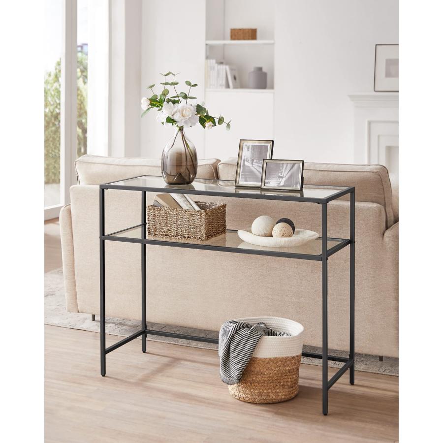 【並行輸入品】 VASAGLE 39.4 Inch Console Sofa Table， Modern Entryway Table， Tem