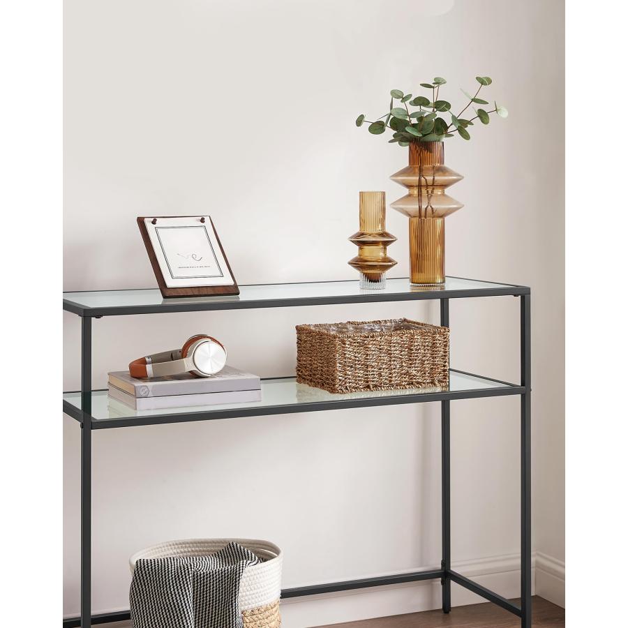 【並行輸入品】 VASAGLE 39.4 Inch Console Sofa Table， Modern Entryway Table， Tem