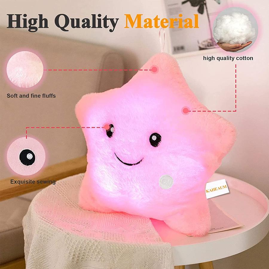 【並行輸入品】 KAHEAUM Glowing Star Pillows Decorative Throw Pillows， Cute Plus_9