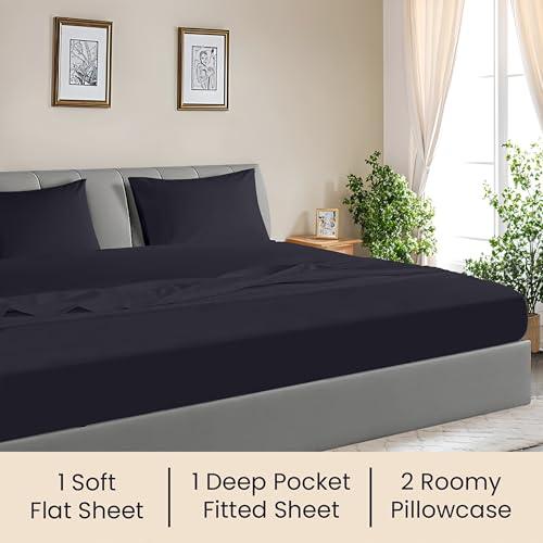 【並行輸入品】 SGI bedding 120"x 80" 4 Pc Family King Size Sheet Set 1000 Threa_4
