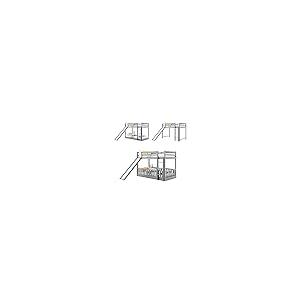 【並行輸入品】 Bellemave Floor Bunk Bed with Slide， Twin Over Twin Bunk Bed for_8