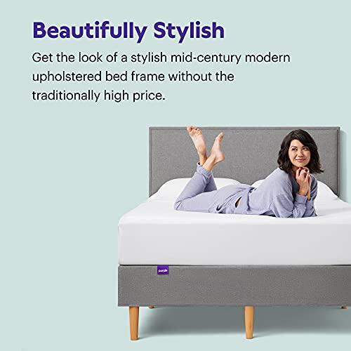 【並行輸入品】 Purple Bed Frame   Stone Grey, Cal King, Durable Platform, Easyの画像