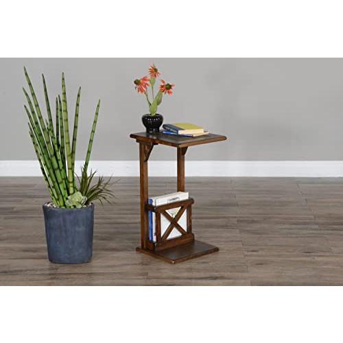 【並行輸入品】 Sunny Designs Savannah 12.5" Traditional Wood Sofa Mate Table in_4