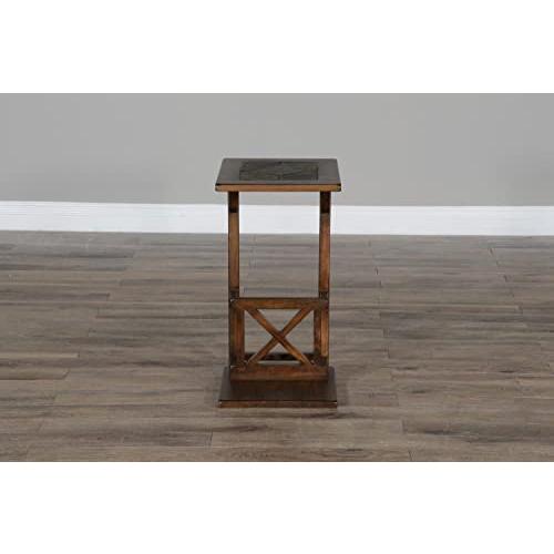 【並行輸入品】 Sunny Designs Savannah 12.5" Traditional Wood Sofa Mate Table in_7