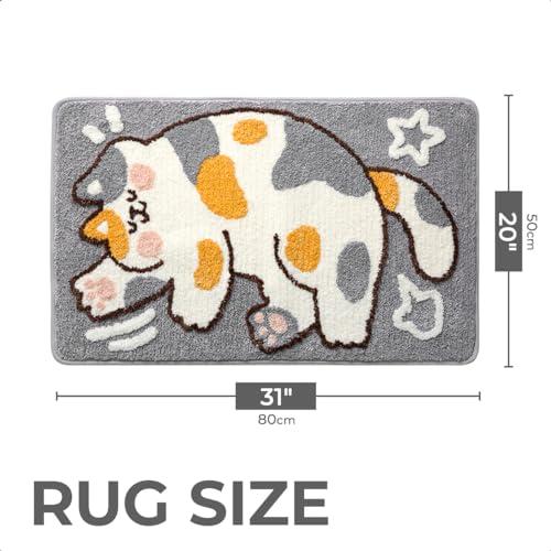 【並行輸入品】Tyrafry かわいいバスマット 19.6 x 31.4インチ 猫マット バスルームと寝室用 滑り止め 吸収性 ソフトマイクロフ_7